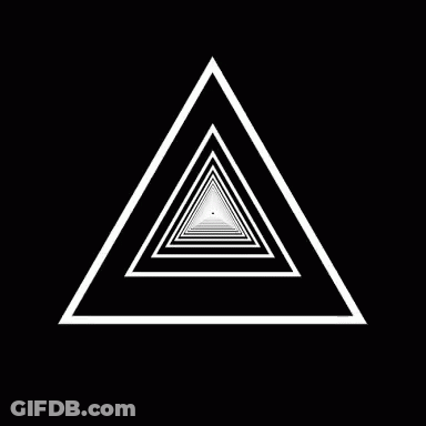 Black And White Triangle Going Through Tunnel GIF