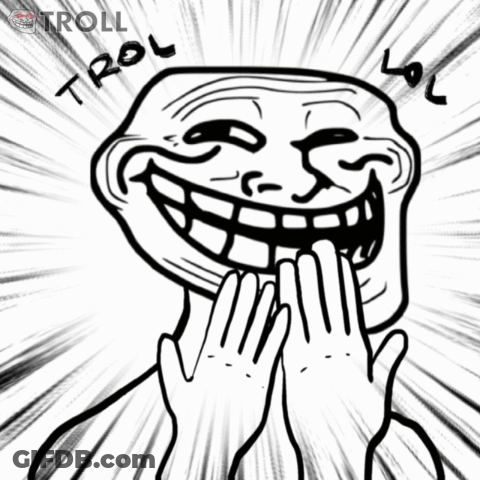 Black And White Troll Face Drawing GIF