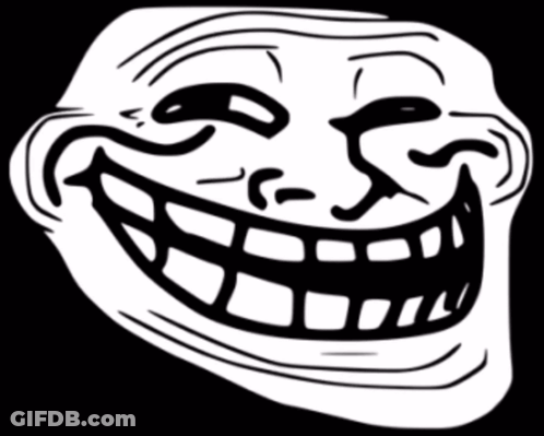 Black And White Troll Face Huge Smile GIF