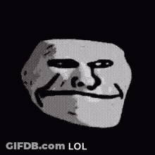 Black And White Troll Face Saying LOL GIF