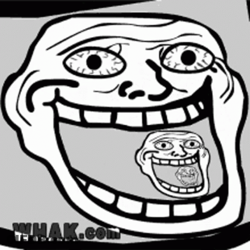 Black And White Troll Face Smile GIF
