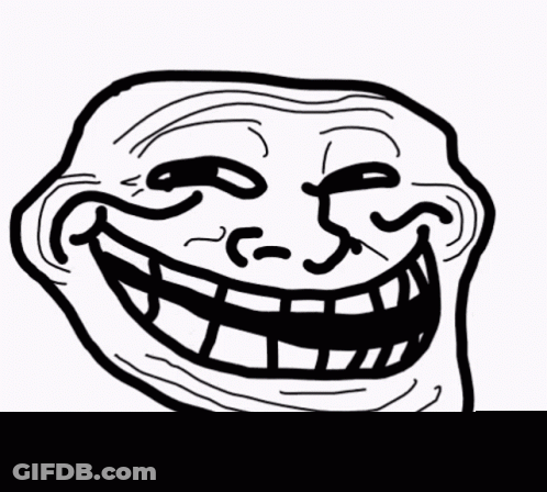 Black And White Troll Face Smile GIF