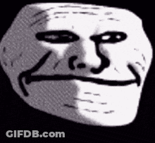 Black And White Troll Face Smiling GIF