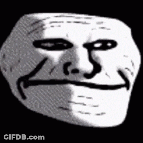Black And White Troll Face Smiling GIF