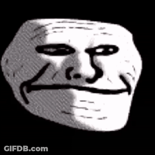 Black And White Troll Face Smiling GIF