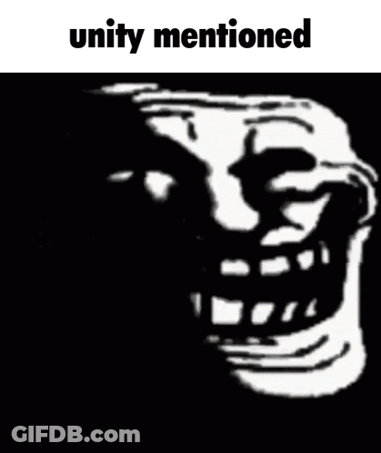 Black And White Troll Face With Unity GIF
