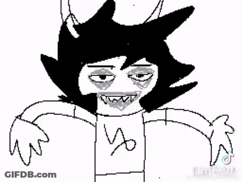 Black And White Troll With Beard And Horns GIF