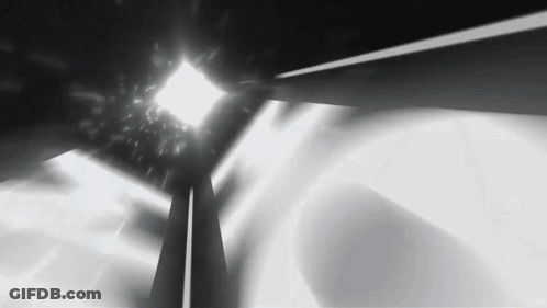 Black And White Tunnel With Light At The End GIF