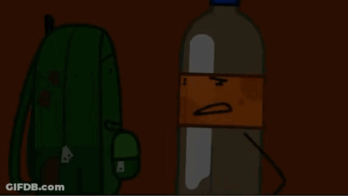 Black And White Two Bottles On Balcony With Broken Wall GIF