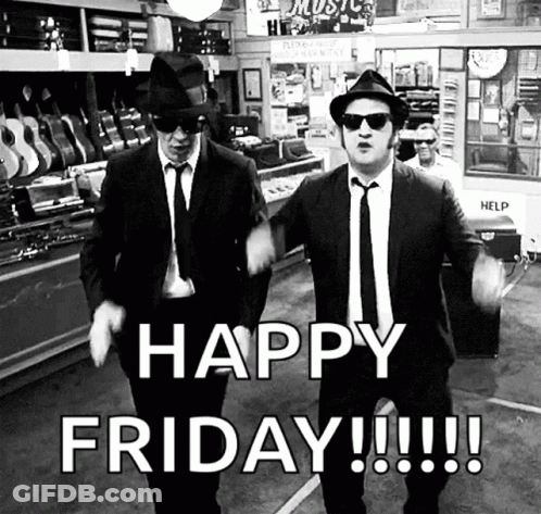 Black And White Two Men Dancing Happy Friday GIF