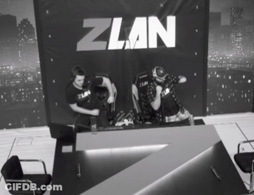 Black And White Two Men In Front Of Screen Zlan GIF