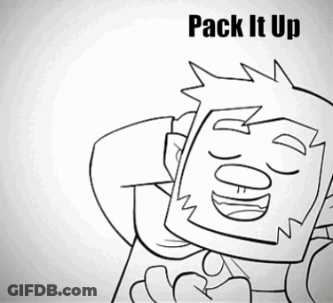 Black And White Two Men Pack It Up GIF