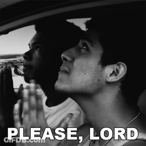 Black And White Two Men Praying In Car Please Lord GIF