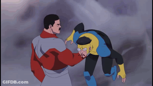 Black And White Two Superheroes Fighting GIF