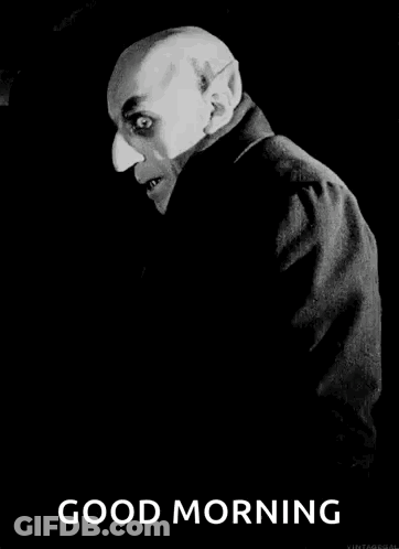 Black And White Vampire Saying Good Morning GIF