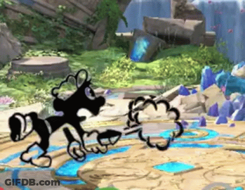Black And White Video Game Cartoon Character GIF