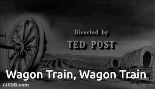 Black And White Wagon Train GIF
