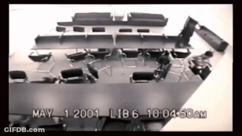 Black And White Waiting Room Photo GIF