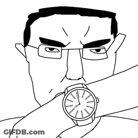 Black And White Watch Saying Nothing GIF
