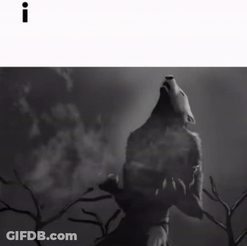 Black And White Werewolf With I GIF