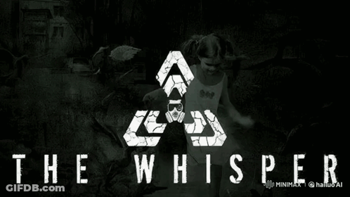 Black And White Whisper Poster Man In Gas Mask GIF