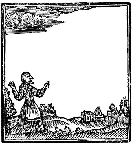 Black And White Witches And Devil On Broom GIF