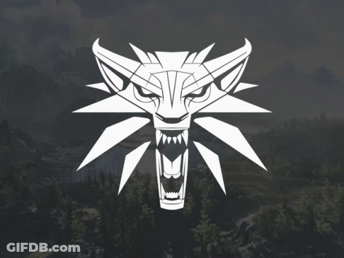 Black And White Wolf Head With Sharp Teeth GIF