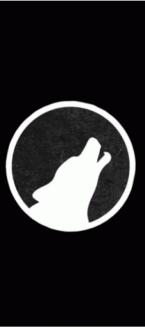 Black And White Wolf Howling Animated Logo GIF