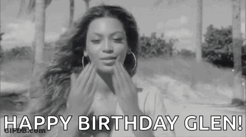 Black And White Woman Blowing Kiss Saying Happy Birthday Glen GIF