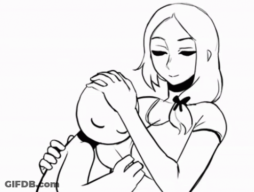 Black And White Woman Brushing Man's Hair With Hair Dryer GIF