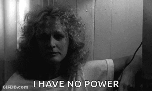 Black And White Woman Curly Hair Holding Towel Saying I Have No Power GIF
