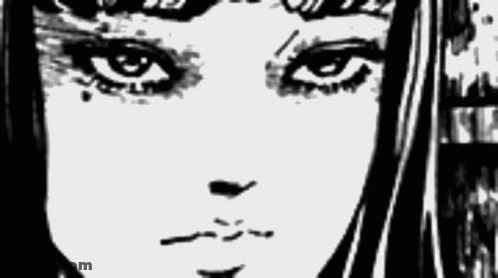 Black And White Woman Face Long Black Hair GIF