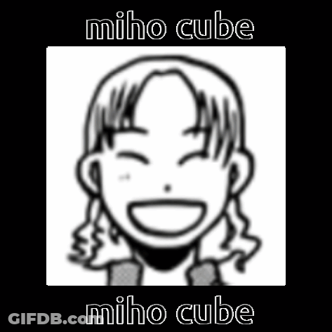 Black And White Woman Face Miho Cube GIF