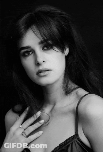 Black And White Woman Hand On Neck GIF