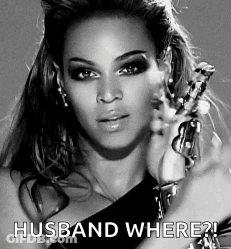 Black And White Woman Holding Gun Saying Husband Where? GIF