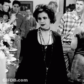 Black And White Woman In Black Dress GIF