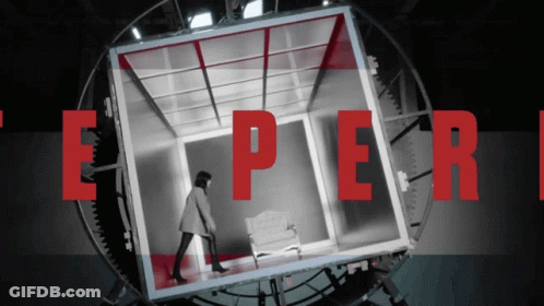 Black And White Woman In Box With Experi GIF