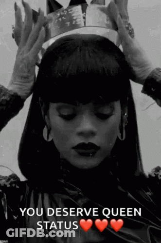 Black And White Woman In Crown You Deserve Queen Status GIF