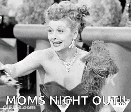Black And White Woman In Dress Moms Night Out! GIF