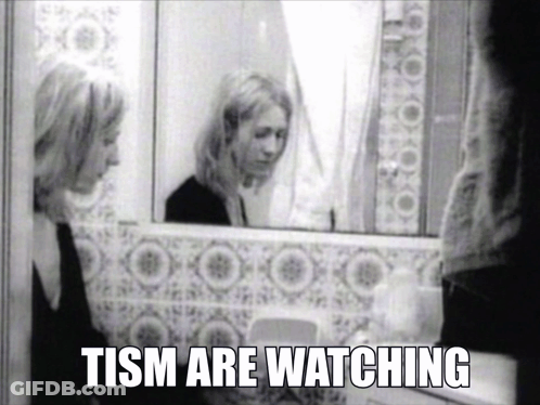 Black And White Woman Looking In Mirror Tism Are Watching GIF