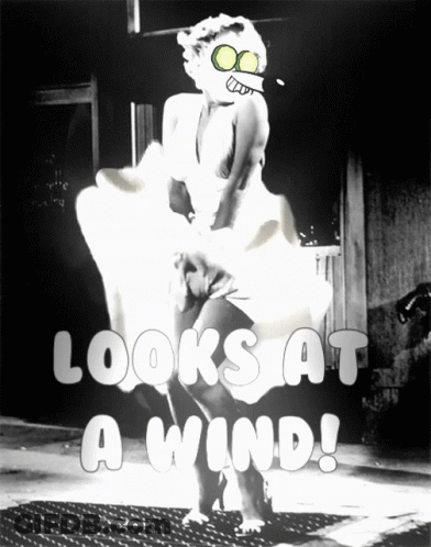 Black And White Woman Looks At Wind GIF