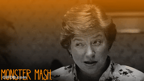 Black And White Woman Monster Mash GIF