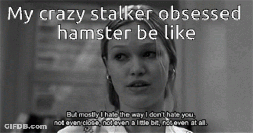 Black And White Woman My Crazy Stalker Obsessed Hamster Be Like GIF