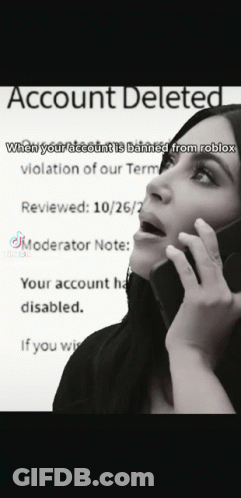 Black And White Woman On Phone Account Deleted GIF