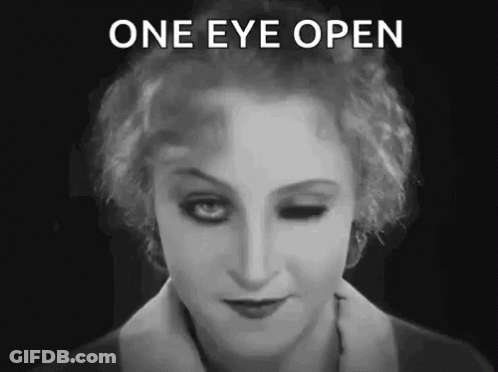 Black And White Woman One Eye Open GIF