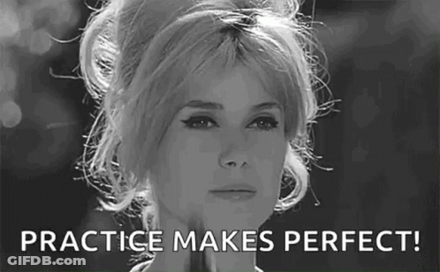 Black And White Woman Practice Makes Perfect GIF