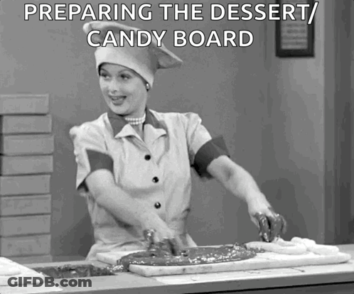 Black And White Woman Preparing Dessert Candy Board GIF
