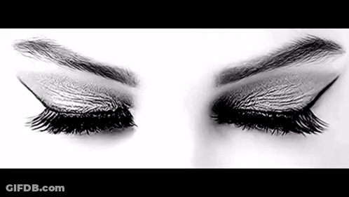 Black And White Woman's Eyes With Makeup GIF