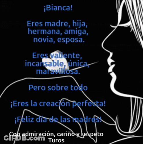 Black And White Woman's Face With Spanish Writing GIF