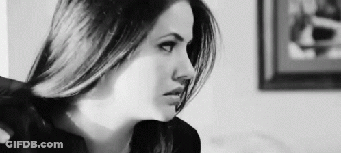 Black And White Woman's Face GIF